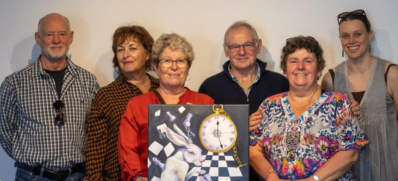line up of the south canterbury arts society committee members. Six people