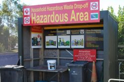 Hazardous waste drop off station at Timaru's Redruth facility.