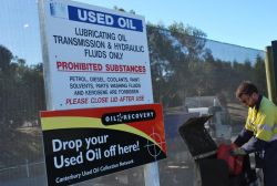 Oil disposal station at Timaru's Redruth facility.