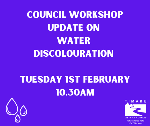 Council workshop - Update on water discolouration - Tuesday 1st February 2022 10:30am