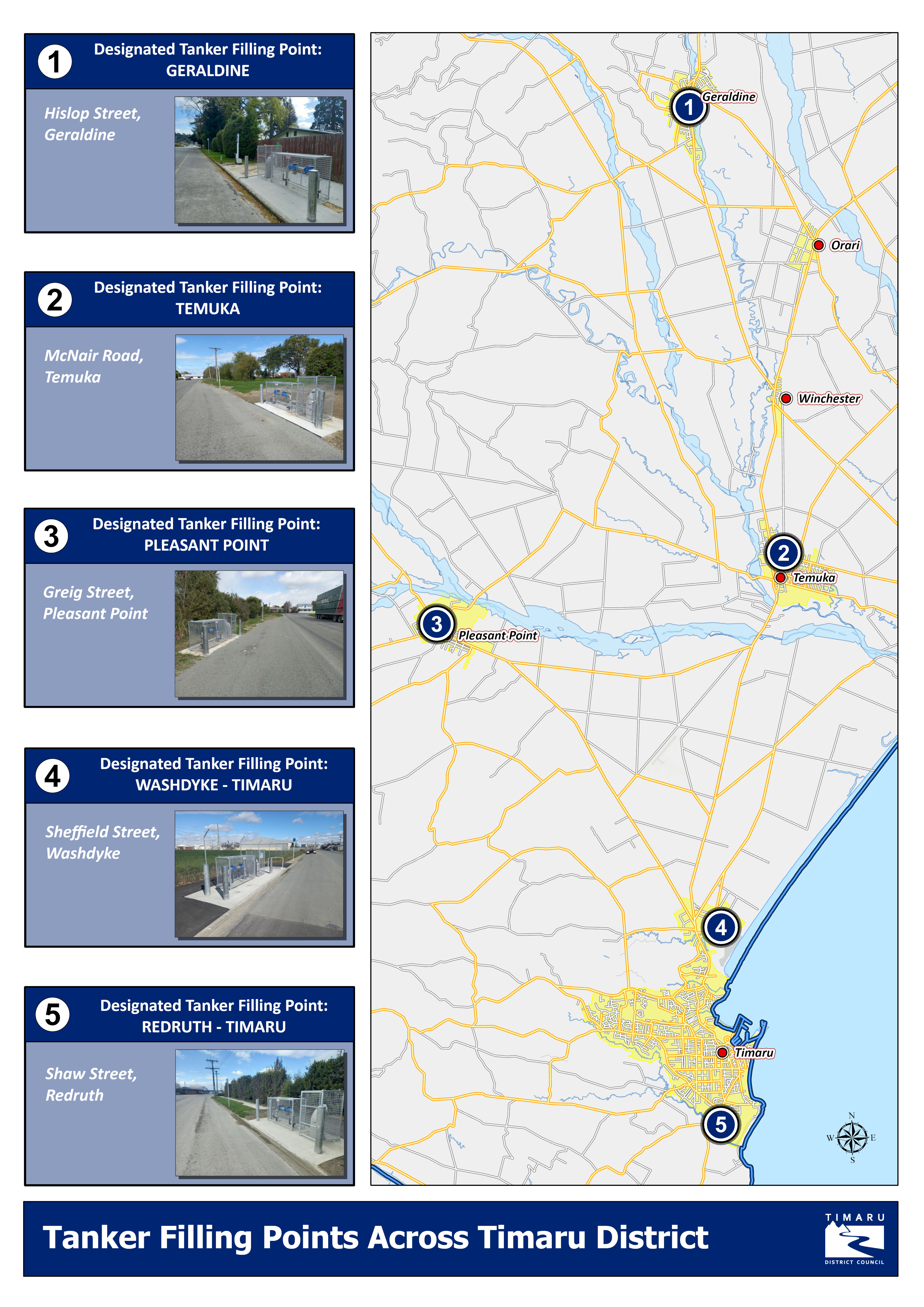 Map of water filling stations