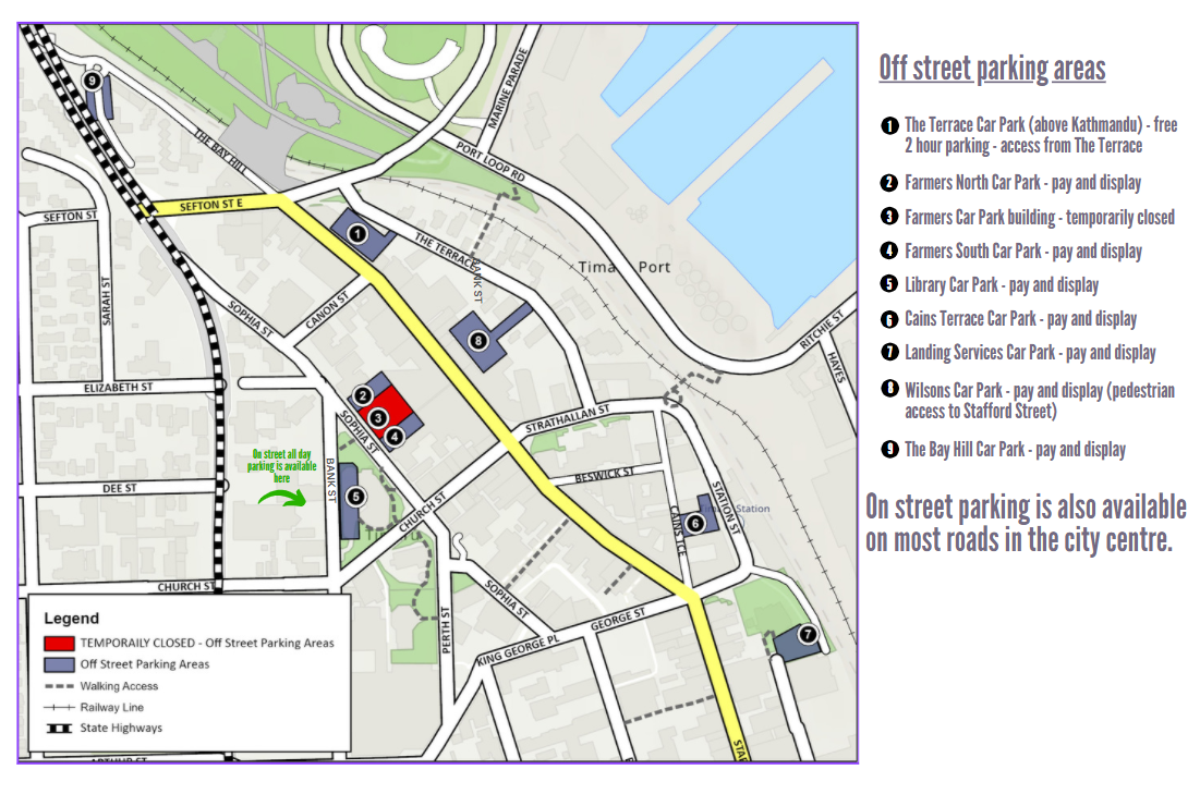 map of parking locations in CBD