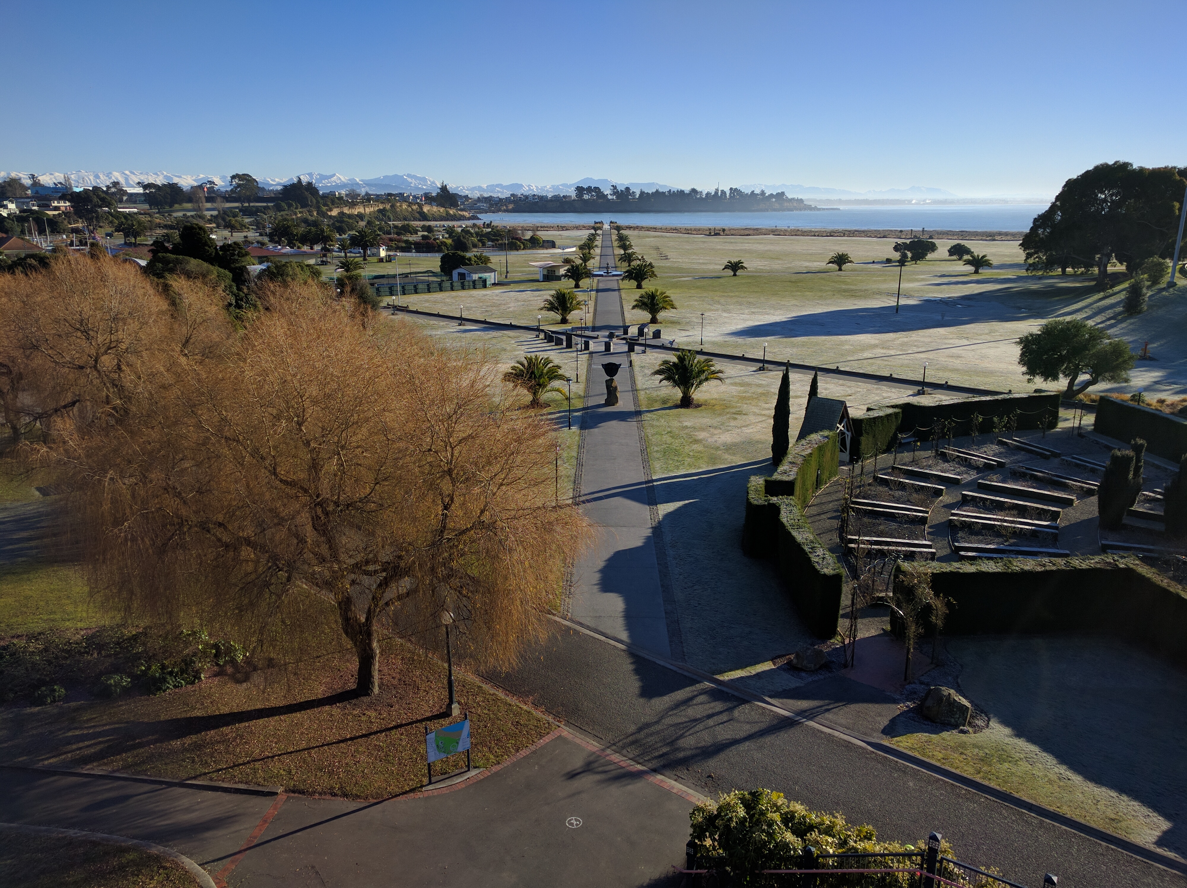 Aerial view of Caroline Bay walkways