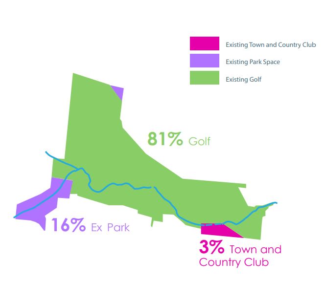 Map of the usage area of Highfield Golf Course