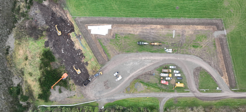 An ariel view of the landfill area above